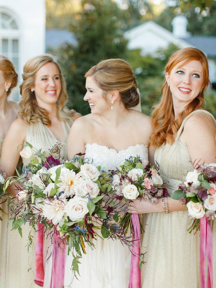 Gold Tulle Convertible Sleeveless Sweetheart Elegant Long A-line Bridesmaid Dresses, WG200