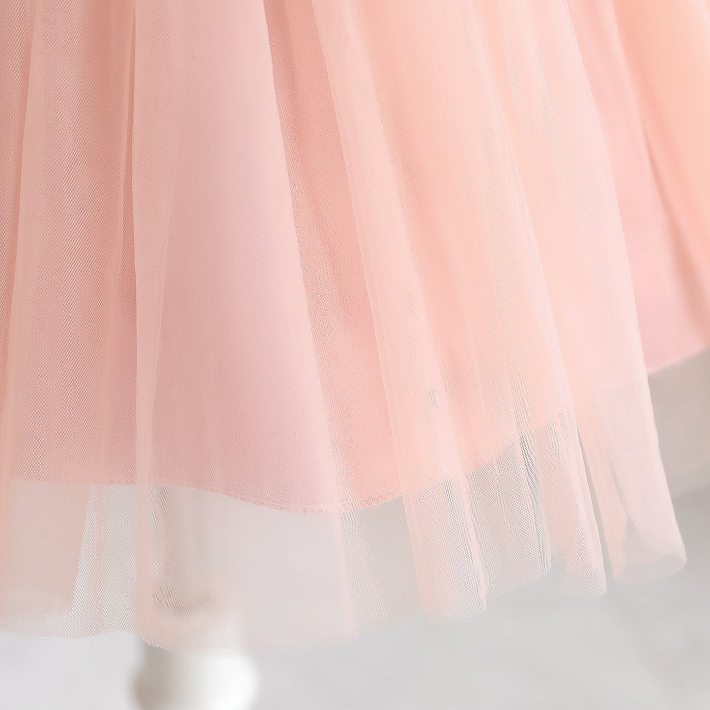 Baby Girl First Communion Dress Girl Pink Sequin Bow Fluffy Birthday Party Dress