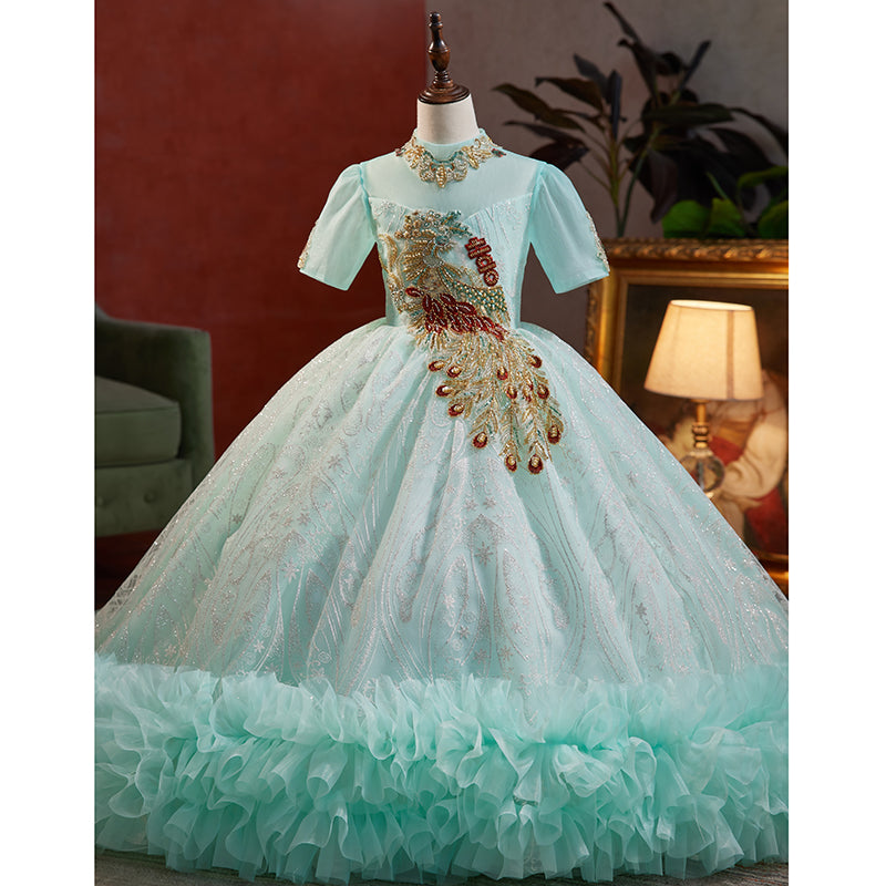 Flower Girl Dress Little Girl Fluffy Princess Dress Communion Pageant Dress