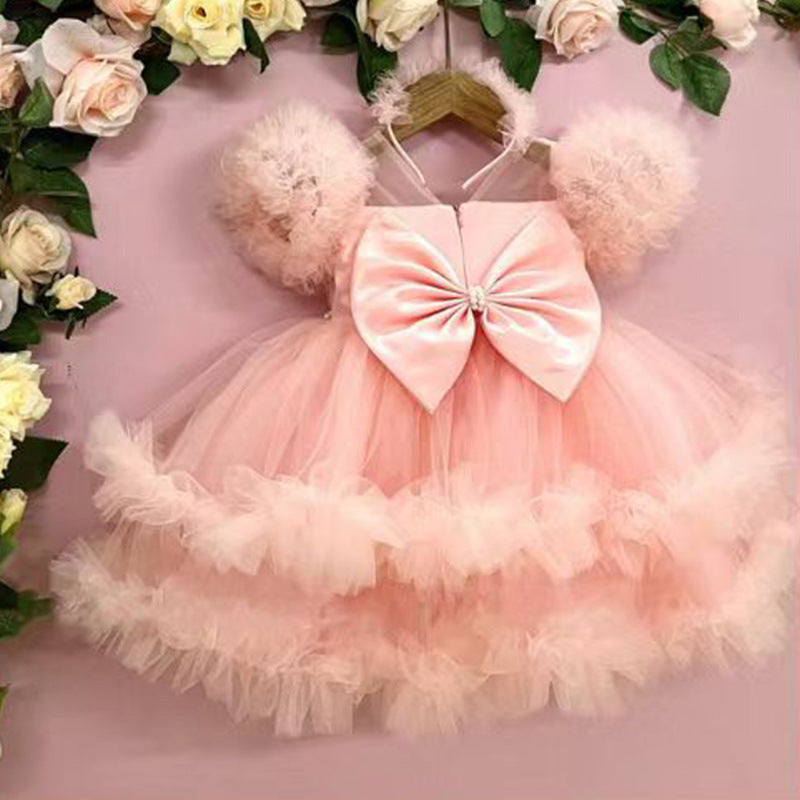 Baby Girl Beauty Pageant Dress Toddler Birthday Fluffy Princess Dress