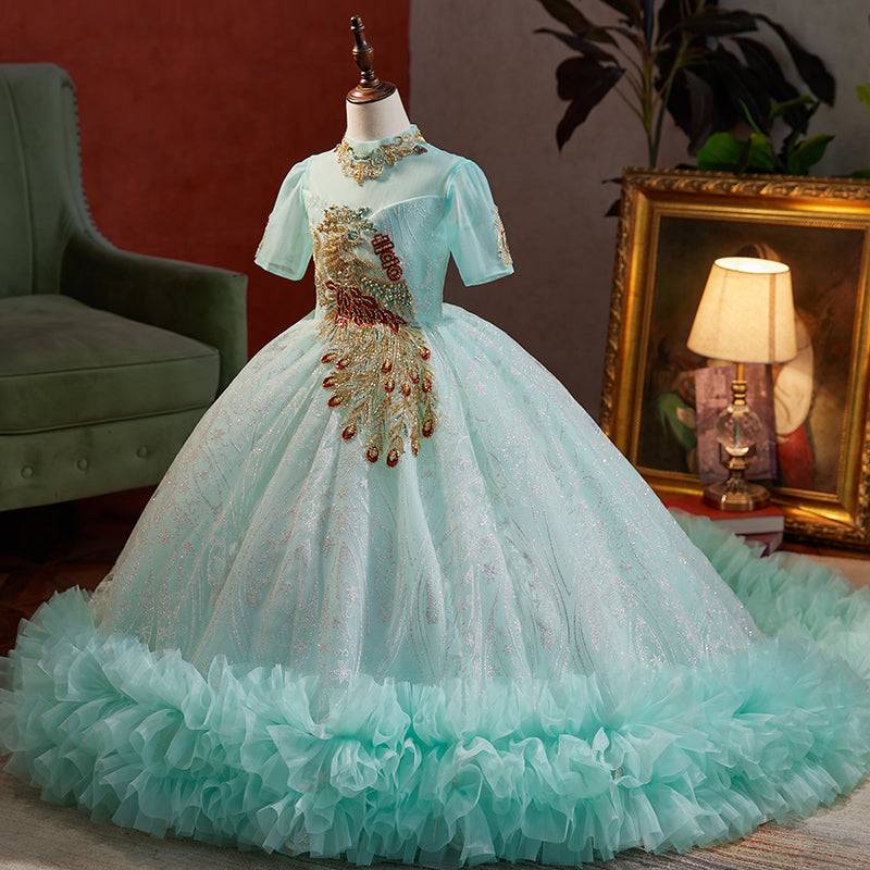 Flower Girl Dress Little Girl Fluffy Princess Dress Communion Pageant Dress