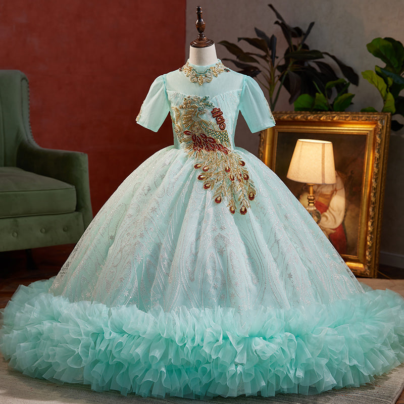 Flower Girl Dress Little Girl Fluffy Princess Dress Communion Pageant Dress