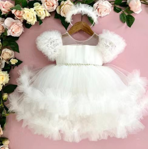 Baby Girl Beauty Pageant Dress Toddler Birthday Fluffy Princess Dress