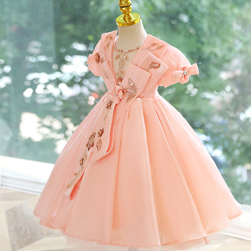 Baby Girl and Toddler Pageant Princess Dress Sequin Flower Birthday Party Dress
